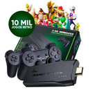 Videogame Stick 10mil 2 Controles Sem Fio Console Portatil Jogos Retro Antigo