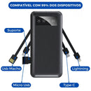 Power Bank 20000mAh com 4 Cabos Embutidos