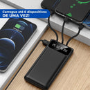 Power Bank 20000mAh com 4 Cabos Embutidos